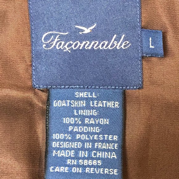 Faconnable brown goat skin vest - Picture 3 of 8